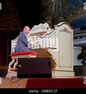 Die berühmte Wurlitzer Orgel im Blackpool Tower Ballroom, Blackpool, Nordwesten Englands, Großbritannien Stockfoto