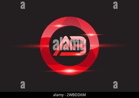 Ab Red Logo-Design. Vektor-Logo für Unternehmen. Stock Vektor
