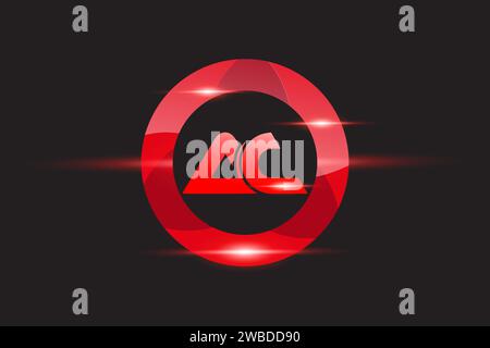 AC Red Logo-Design. Vektor-Logo für Unternehmen. Stock Vektor