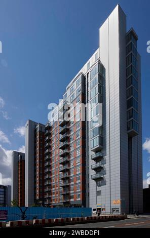 Residential Tower, Wellington Street, Leeds, West Yorkshire, Nordengland Großbritannien Stockfoto