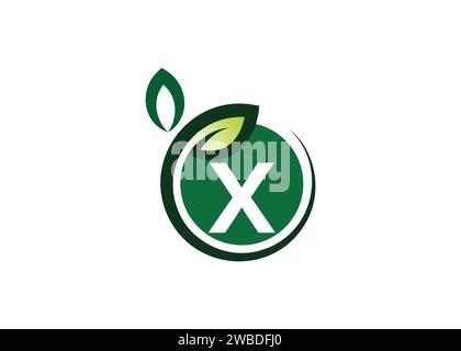 Letter X Green Leaf Logo Design Vektorvorlage. Letter X Nature Growth Leaf Vektor-Logo Stock Vektor