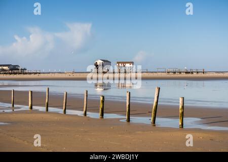 Wattenmeer bei Ebbe an der Nordsee in Deutschland Stockfoto