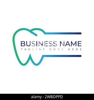 Abstrakte Farbverlaufsfarbe Zahnärztliches Logo, Zähne Zahn Vektor Symbol. Verlaufende Dentallogografik. Pflege, sauber, gesund, Kinder, Schutz Stock Vektor