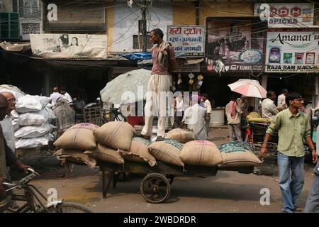 Image ©Lizenzierung an Parsons Media. 01/10/2008. London, Indien. Indien. Der Gewürzmarkt in Delhi. Foto von Andrew Parsons / Parsons Media Stockfoto