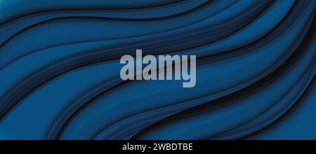 Blaue abstrakte Hintergrundwellen und -Linien Stockfoto