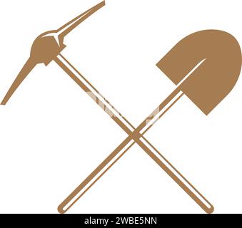 Logo-Illustration mit Schaufelsymbol Stock Vektor