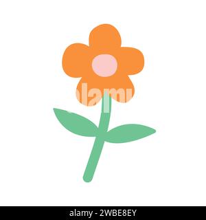 Vektor Hand gezeichnet Doodle flache Blume Stock Vektor
