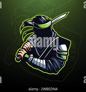 Ninja-Gaming-Logo Stock Vektor