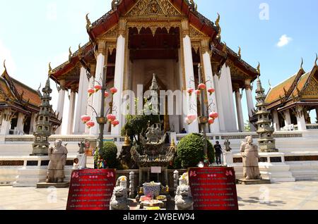 Bangkok, Wat Suthat Thepwararam buddhistischer Tempel. Thailand. Stockfoto