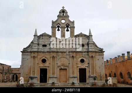 Klosterkirche, Kloster Arkadi, Moni Arkadi, Nationaldenkmal, Kreta, Griechenland Stockfoto