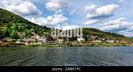 Wohnvorort am Neckar, Heidelberg, Baden Württemberg, Deutschland Stockfoto