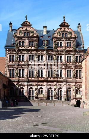 Heidelberger Schloss, Innenhof mit dem Friedrich-Gebäude, Heidelberg, Baden Württemberg, Deutschland Stockfoto