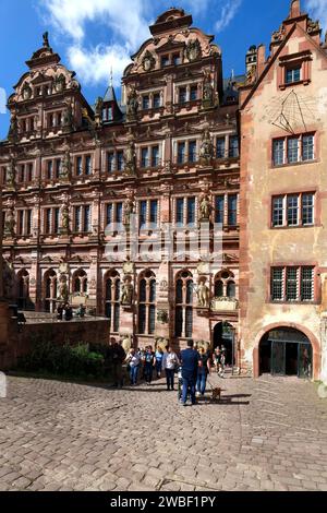 Heidelberger Schloss, Innenhof mit dem Friedrich-Gebäude, Heidelberg, Baden Württemberg, Deutschland Stockfoto