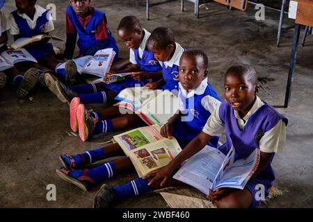 Simbabwe, Matabeleland Nord, Dorf bei Hwange, Grundschule Stockfoto