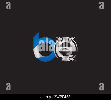 BE Letter Electric Energy Abstract Technology Logo mit Creative Design Blau oder Silber Stock Vektor