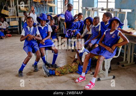 Simbabwe, Matabeleland Nord, Dorf bei Hwange, Grundschule Stockfoto