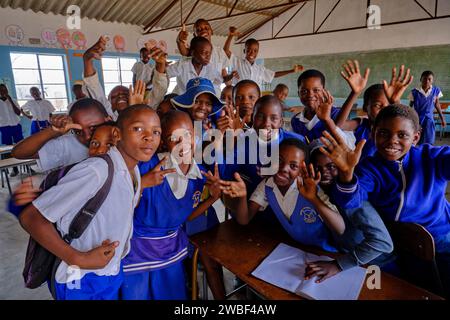 Simbabwe, Matabeleland Nord, Dorf bei Hwange, Grundschule Stockfoto