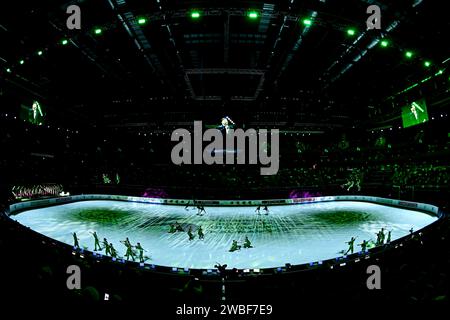 Eröffnungszeremonie bei der ISU Eiskunstlauf-Europameisterschaft 2024 in der Algiris Arena am 10. Januar 2024 in Kaunas, Litauen. Quelle: Raniero Corbelletti/AFLO/Alamy Live News Stockfoto