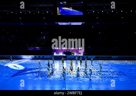 Eröffnungszeremonie bei der ISU Eiskunstlauf-Europameisterschaft 2024 in der Algiris Arena am 10. Januar 2024 in Kaunas, Litauen. Quelle: Raniero Corbelletti/AFLO/Alamy Live News Stockfoto