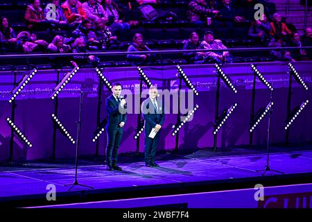 Eröffnungszeremonie bei der ISU Eiskunstlauf-Europameisterschaft 2024 in der Algiris Arena am 10. Januar 2024 in Kaunas, Litauen. Quelle: Raniero Corbelletti/AFLO/Alamy Live News Stockfoto