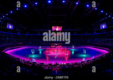 Eröffnungszeremonie bei der ISU Eiskunstlauf-Europameisterschaft 2024 in der Algiris Arena am 10. Januar 2024 in Kaunas, Litauen. Quelle: Raniero Corbelletti/AFLO/Alamy Live News Stockfoto