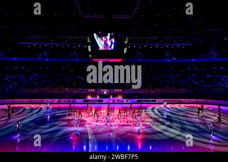 Eröffnungszeremonie bei der ISU Eiskunstlauf-Europameisterschaft 2024 in der Algiris Arena am 10. Januar 2024 in Kaunas, Litauen. Quelle: Raniero Corbelletti/AFLO/Alamy Live News Stockfoto