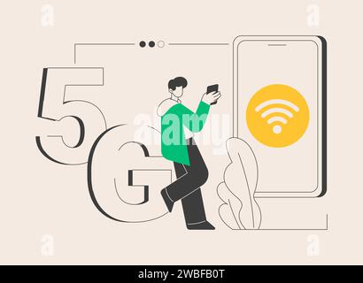 Mobiltelefone 5G Netz abstraktes Konzept Vektor Illustration. Stock Vektor