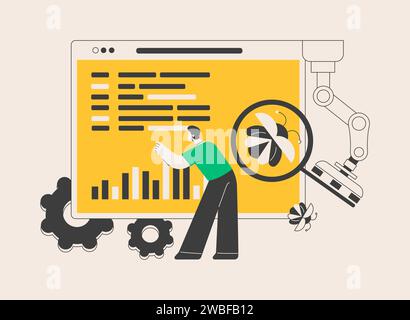 Automatisierte Tests abstrakte Konzept Vektor-Illustration. Stock Vektor