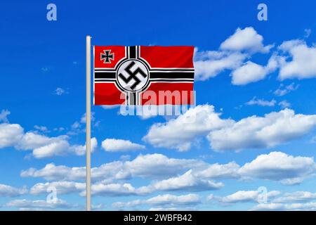 Die historische Flagge des Deutschen Reiches, Kriegsflagge von 1938, 1945, Studio Stockfoto