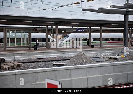 Baustelle am Dortmunder Hauptbahnhof und ICE-Bahn, Dortmund, Ruhrgebiet, Deutschland Stockfoto