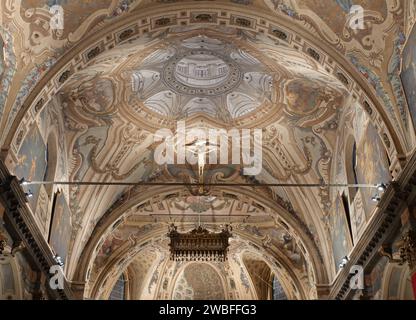 Interieur des Basilikums San Martino in Treviglio, Bergamo, Italien Stockfoto