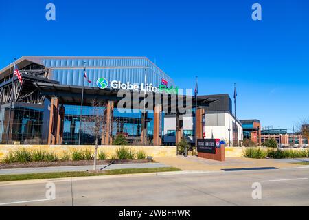 Arlington, Texas – 29. Dezember 2023: Das Globe Life Field ist die Heimat der Texas Rangers der Major League Stockfoto