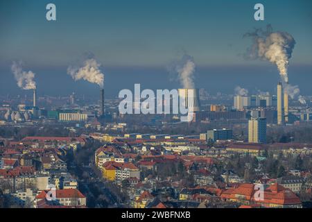 Kläranlage Ruhleben, Müllheizkraftwerk Ruhleben, Vattenfall Kraftwerk Reuter, Spandau, Berlin, Deutschland *** Kläranlage Ruhleben, Abfallverarbeitungsanlage Ruhleben, Kraftwerk Vattenfall Reuter, Spandau, Berlin, Deutschland Stockfoto