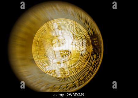 Bitcoin ETF Chaos auf Blockchain, Stockfoto