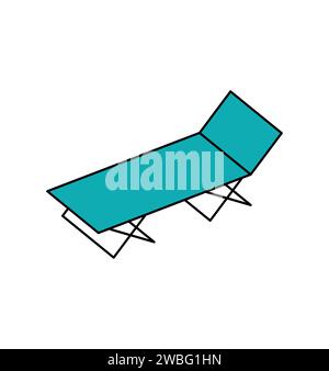 Chaiselongue isoliert. Sommermöbel zum Entspannen am Strand. Stock Vektor