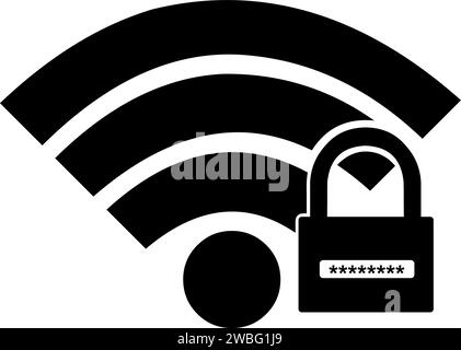 Vektor-Illustration Symbol wlan-Kennwort und Sicherheitscode entsperrtes Vorhängeschloss Objekt, Internet-Zugangskonzept Stock Vektor