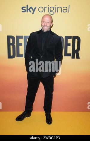 The Vue, Leicester Square, London, Großbritannien. 10. Januar 2024. Jason Statham fotografierte bei der britischen Premiere von The Beekeeper. Foto von Julie Edwards./Alamy Live News Stockfoto