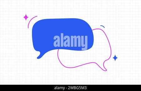Chat-Symbol. Design mit leeren Sprechblasen. Kommentarsymbole in verschiedenen Farben. Vektorabbildung Stock Vektor