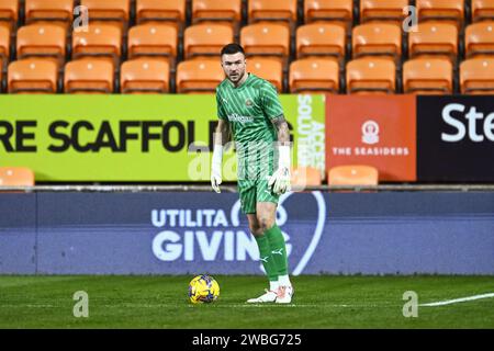 Richard O'Donnell von Blackpool während des Bristol Street Motors Trophy Matches Blackpool gegen Burton Albion in Bloomfield Road, Blackpool, Vereinigtes Königreich, 10. Januar 2024 (Foto: Craig Thomas/News Images) in, am 2024. (Foto: Craig Thomas/News Images/SIPA USA) Credit: SIPA USA/Alamy Live News Stockfoto