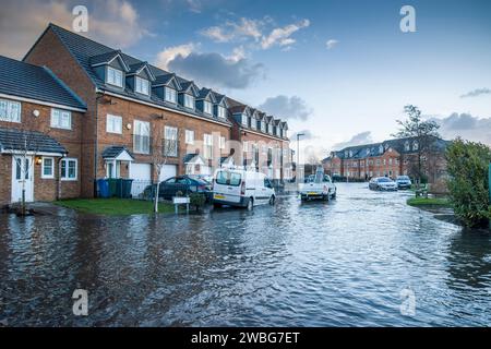 Lokale Flutkatastrophe, urugueys, lancashire, england, Großbritannien Stockfoto