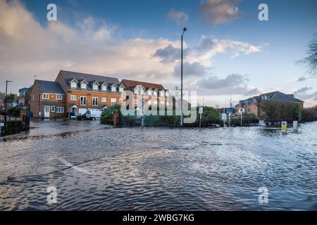 Lokale Flutkatastrophe, urugueys, lancashire, england, Großbritannien Stockfoto