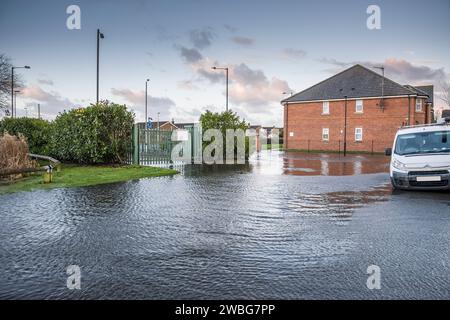 Lokale Flutkatastrophe, urugueys, lancashire, england, Großbritannien Stockfoto