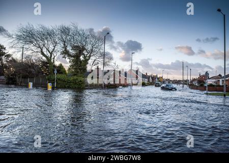 Lokale Flutkatastrophe, urugueys, lancashire, england, Großbritannien Stockfoto