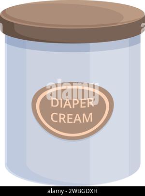 Windel Creme Box Symbol Cartoon Vektor. Salbenwindel. Babypflege Talkum Stock Vektor