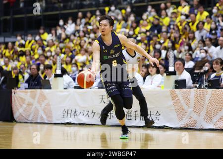 Yokohama Budokan, Kanagawa, Japan. Januar 2024. Makoto Hiejima (Brex), 10. JANUAR 2024: Basketball: Das 99. Emperor's Cup Basketball 2023-24 Viertelfinale zwischen Yokohama B-Corsairs und Utsunomiya Brex in Yokohama Budokan, Kanagawa, Japan. Quelle: Yohei Osada/AFLO SPORT/Alamy Live News Stockfoto