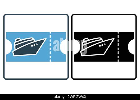 Symbol für Kreuzfahrtticket. Symbol für Tickets für Kreuzfahrten. Symbolstil durchgehend. Elementabbildung Stock Vektor