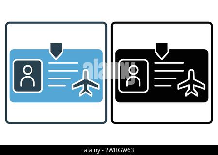 id-Kartensymbol. Symbol für das Identifikationsdokument. Symbolstil durchgehend. Elementabbildung Stock Vektor