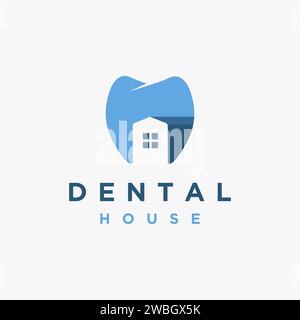 Abstrakte minimalistische Zahnklinik Logo Symbol Vektor Vorlage auf weißem Hintergrund Stock Vektor