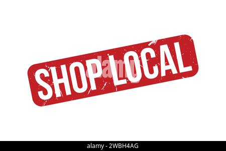 Lokale Briefmarken Anzeigen. Red Shop Local Rubber Grunge Stamp Stock Vektor