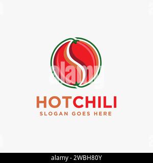 Yin Yang Paar Chili Logo Vektor auf weißem Hintergrund Stock Vektor